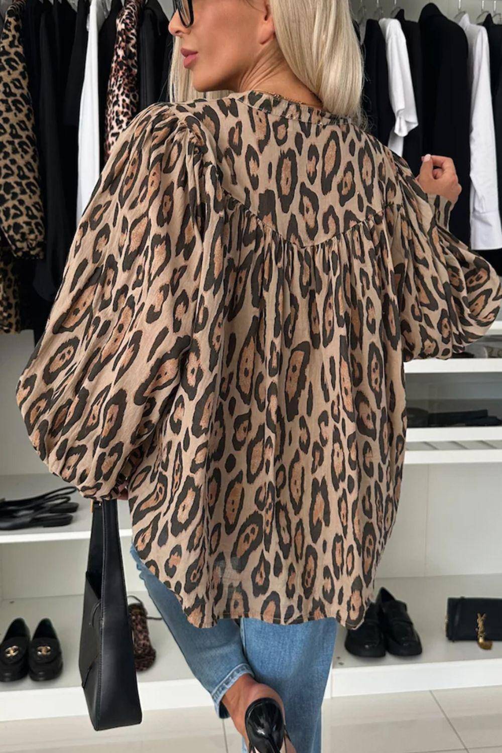 Stylish Tops & Blouses for Women – Trendy & Elegant Blouses for Every Occasion | Modestly Vogue Leopard Print Button Down Long Sleeve Shirt - Modestly Vogue