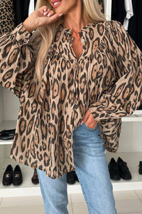 Stylish Tops & Blouses for Women – Trendy & Elegant Blouses for Every Occasion | Modestly Vogue Leopard Print Button Down Long Sleeve Shirt - Modestly Vogue