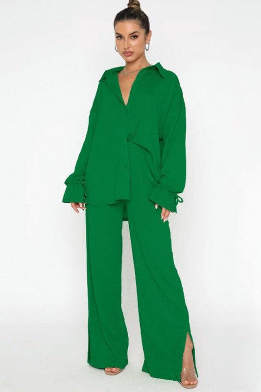 TOP TWO PIECE PANT SET - Modestly Vogue