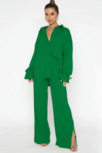 TOP TWO PIECE PANT SET - Modestly Vogue
