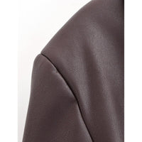 Leather Blazer Women Early Autumn Coat Retro Loose Casual Elegant Top