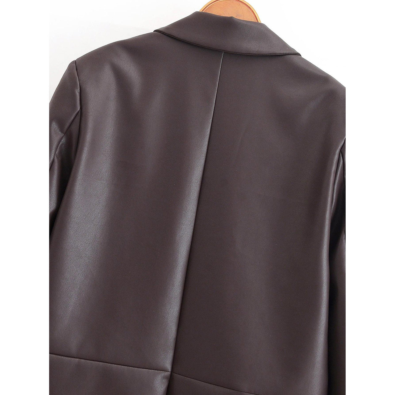 Leather Blazer Women Early Autumn Coat Retro Loose Casual Elegant Top