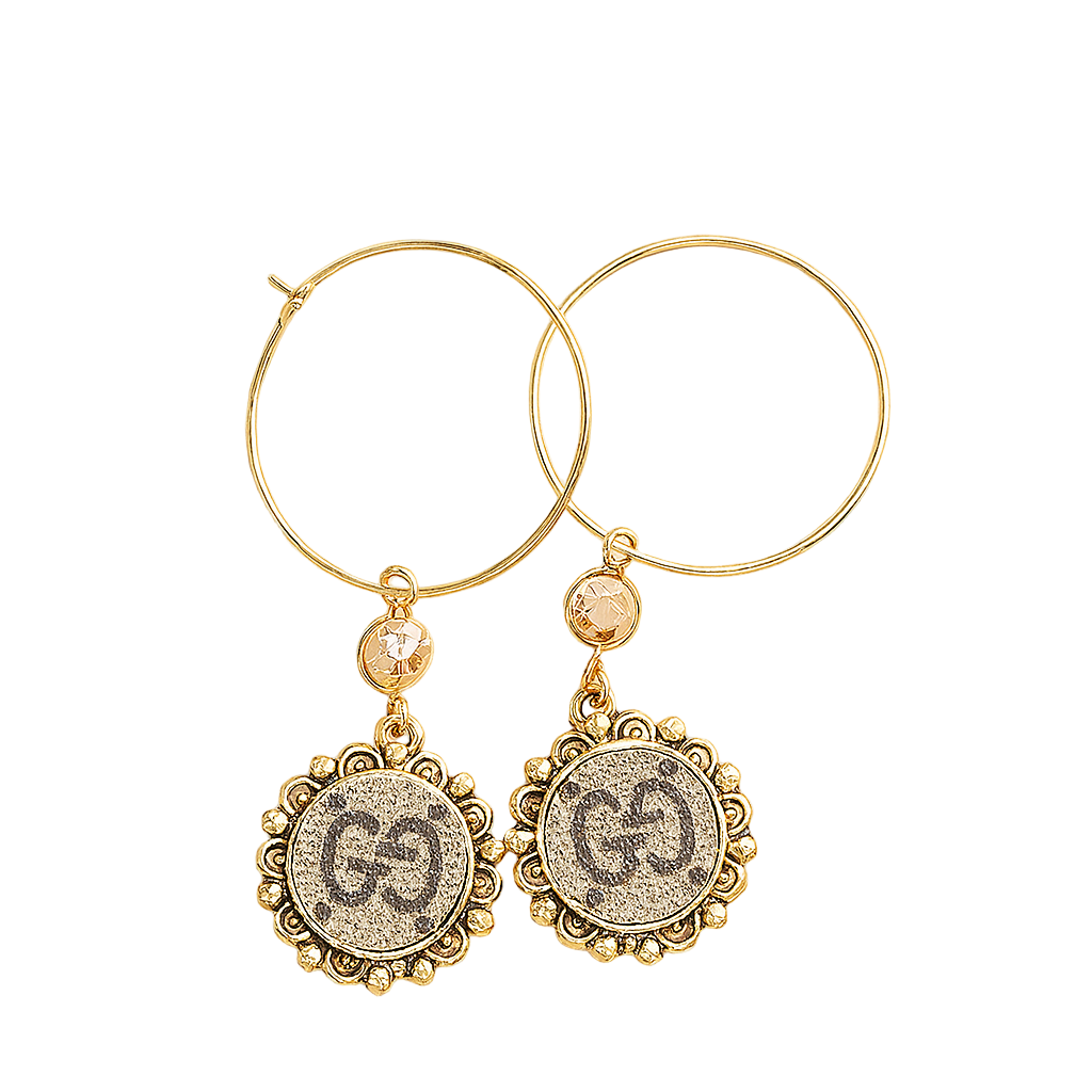 Upcycled GG Gold Hoop Earrings – Sustainable Luxury Statement Jewelry - Modestly Vogue