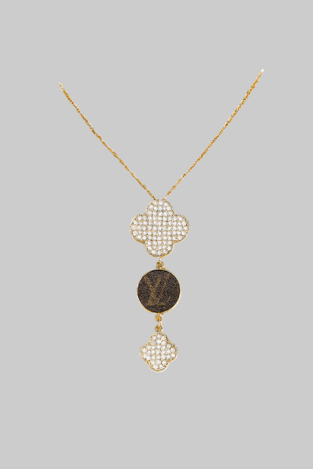 Upcycled LV Clover Necklace – Sustainable and Chic Luxury Jewelry - Modestly Vogue