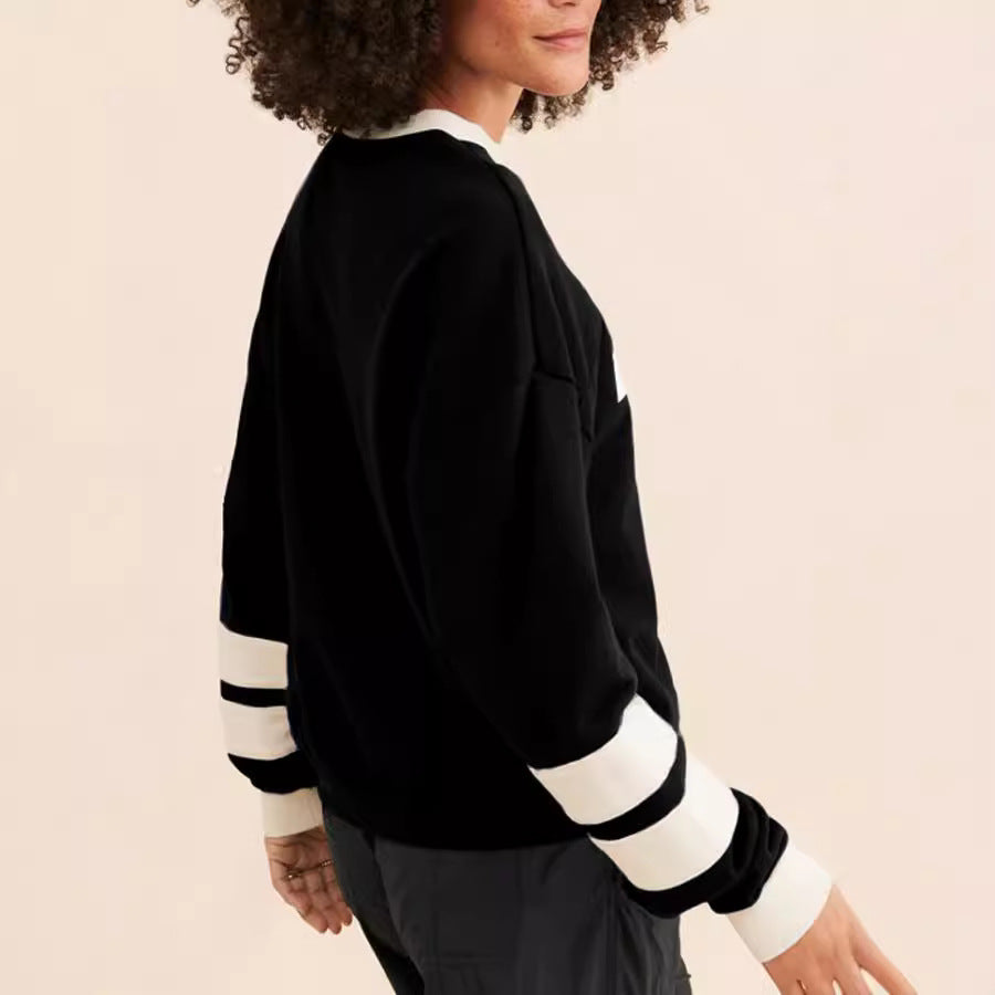 Street Cool Contrast Color Letter Graphic Sweatshirt – Loose Pullover