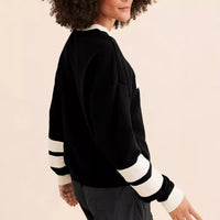 Street Cool Contrast Color Letter Graphic Sweatshirt – Loose Pullover