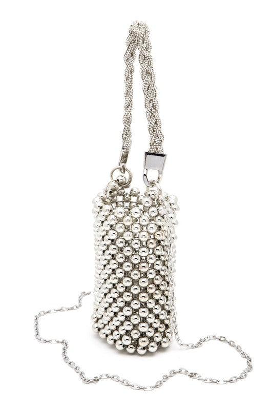 Versatile Handbag | Stylish & Functional Braided Shiny Beads Top Handle Swing Clutch Bag - Modestly Vogue