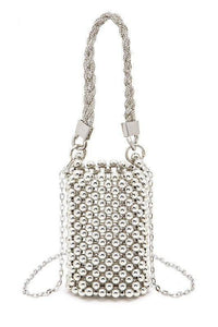 Versatile Handbag | Stylish & Functional Braided Shiny Beads Top Handle Swing Clutch Bag - Modestly Vogue