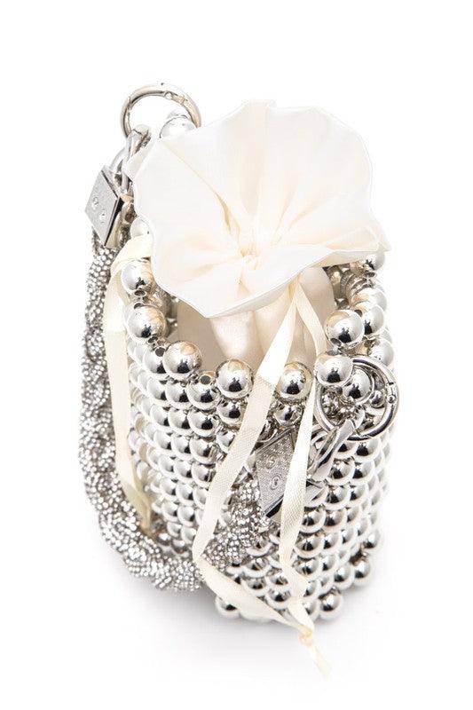 Versatile Handbag | Stylish & Functional Braided Shiny Beads Top Handle Swing Clutch Bag - Modestly Vogue