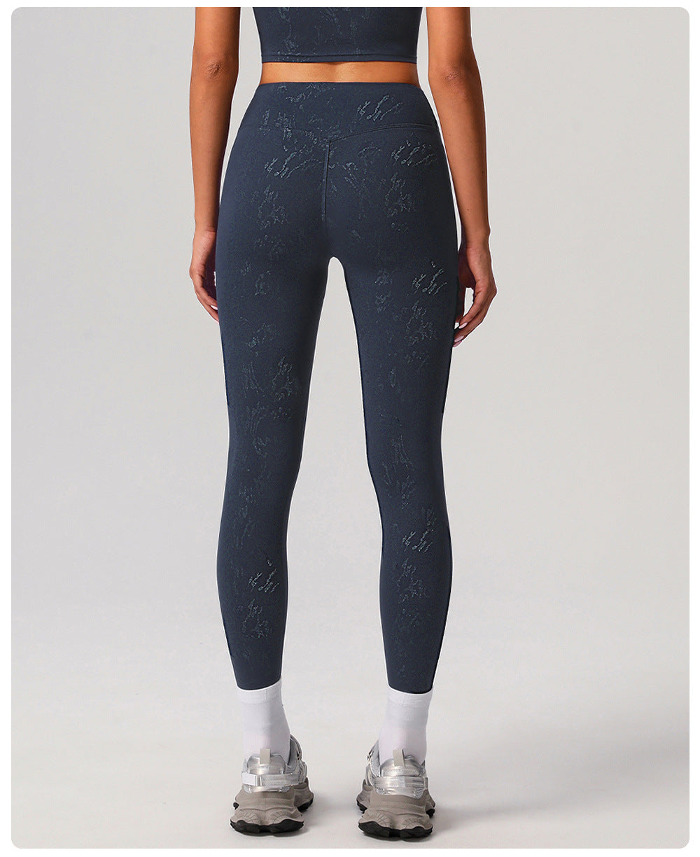 High Waist Silver Casual Yoga Pants Women Running Quick Drying Nude Feel Trousers Outer Wear Slimming Sports Trousers