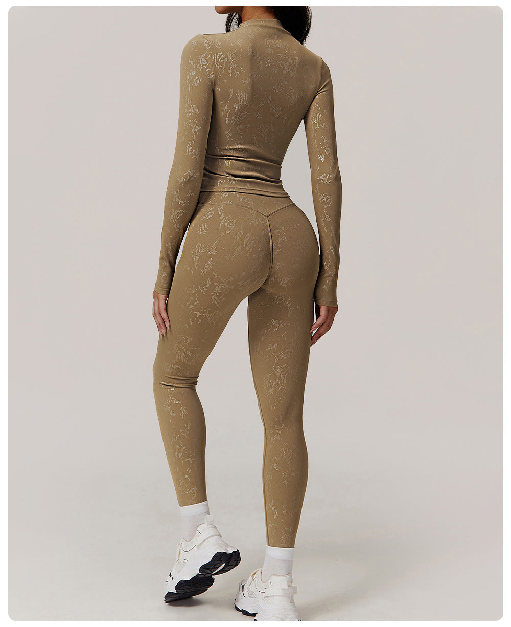 Yoga Clothes High Grade Women Outdoor Training Running Sports Long Sleeved Fitness Clothes Two Piece Sets