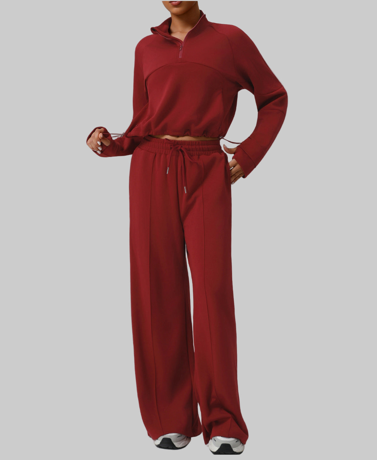 Autumn Winter Thickened Sweater Sports Casual Yoga Clothes Long Sleeved Jacket Half Zipper Fitness Clothes Loose Sweater for Women - Modestly Vogue