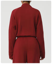 Autumn Winter Thickened Sweater Sports Casual Yoga Clothes Long Sleeved Jacket Half Zipper Fitness Clothes Loose Sweater for Women