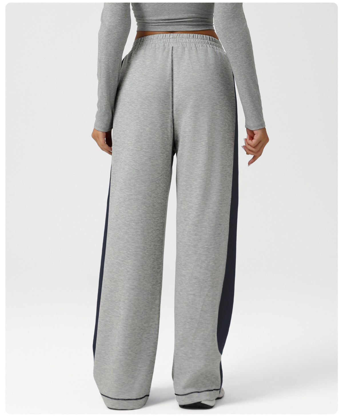 Contrast Color Yoga Sports Wide Leg Pants High Waist Loose Sports Casual Trousers Flab Hiding Slimming Workout Pants