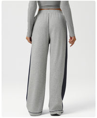 Contrast Color Yoga Sports Wide Leg Pants High Waist Loose Sports Casual Trousers Flab Hiding Slimming Workout Pants