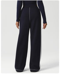 Contrast Color Yoga Sports Wide Leg Pants High Waist Loose Sports Casual Trousers Flab Hiding Slimming Workout Pants