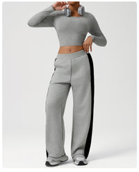 Threaded Short Yoga Clothes Women Cropped Slim Look Running Autumn Sports Long Sleeved T shirt Training Quick Drying Top