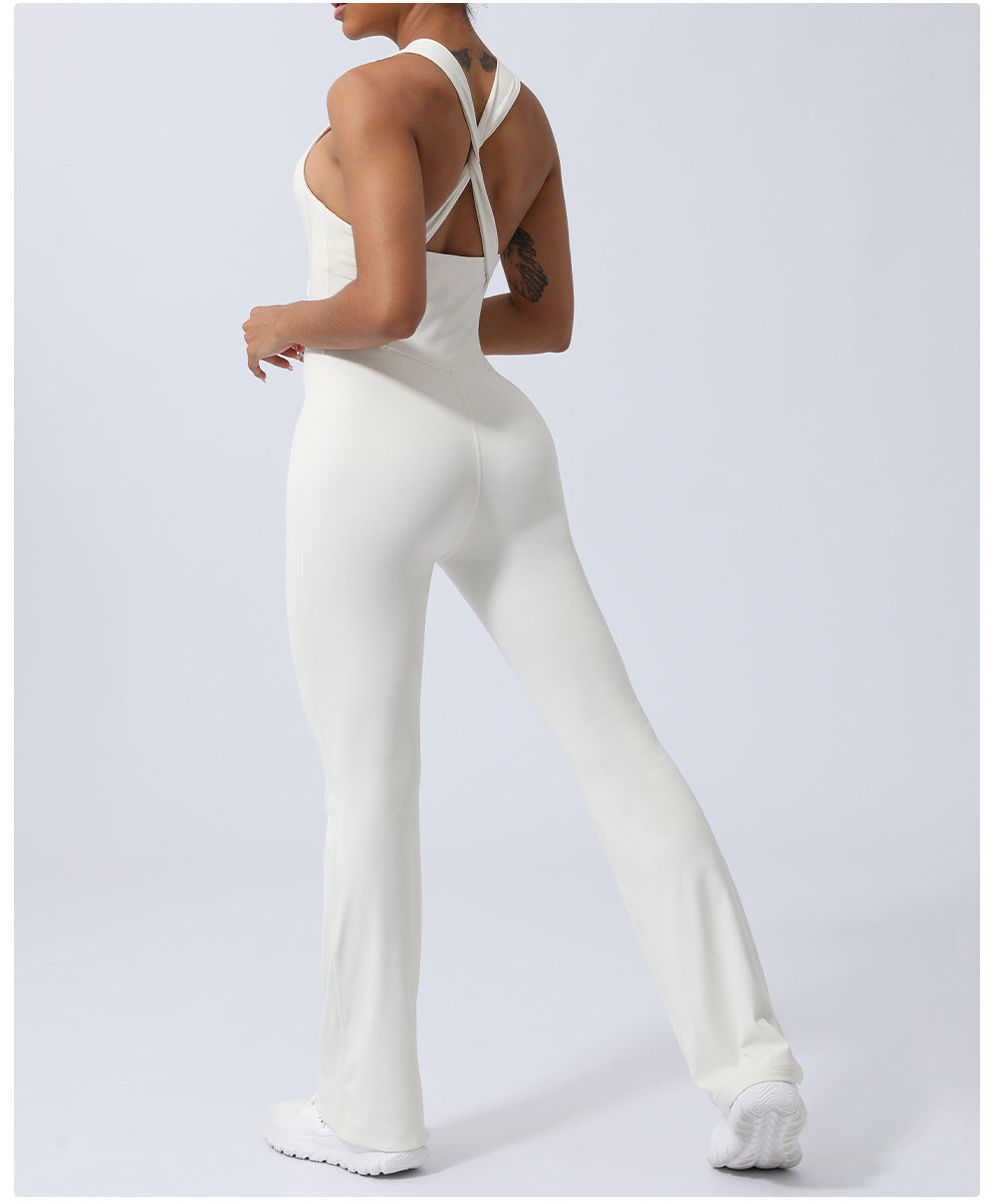 Quick Drying Skinny Yoga Clothes Sports Workout Clothes Hip Lift Belly Shaping Micro Pull Dance Yoga Jumpsuit