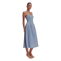 Sexy Women Wear Summer Tube Top Solid Color Sleeveless Denim Sling Dress - Modestly Vogue