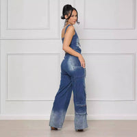 Casual Denim Wide Leg Retro Vest Suit for Women – Trendy & Comfortable Outfit - Modestly Vogue
