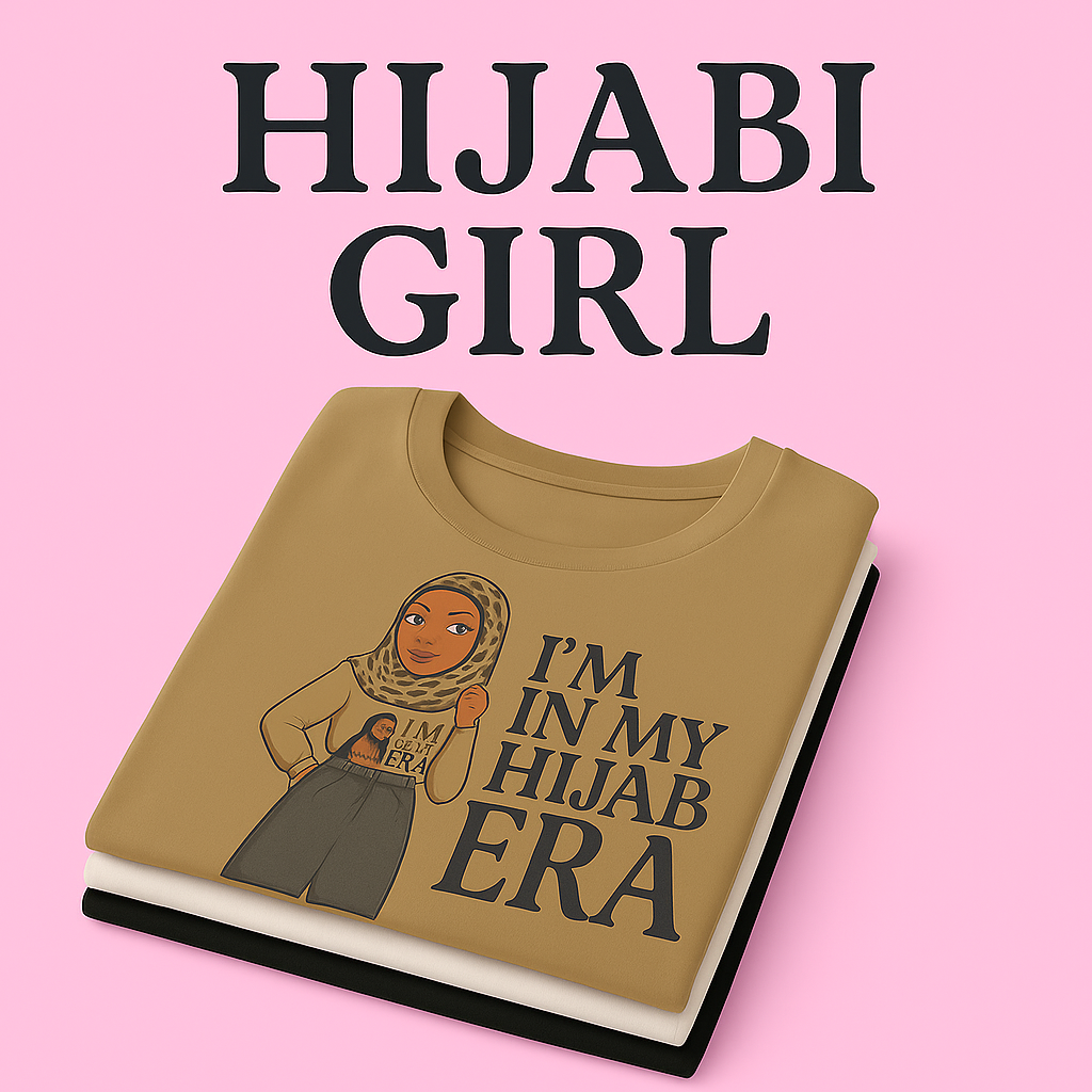 Hijabi Girl Caricature – Bold Deen Statement Tees & Hoodies