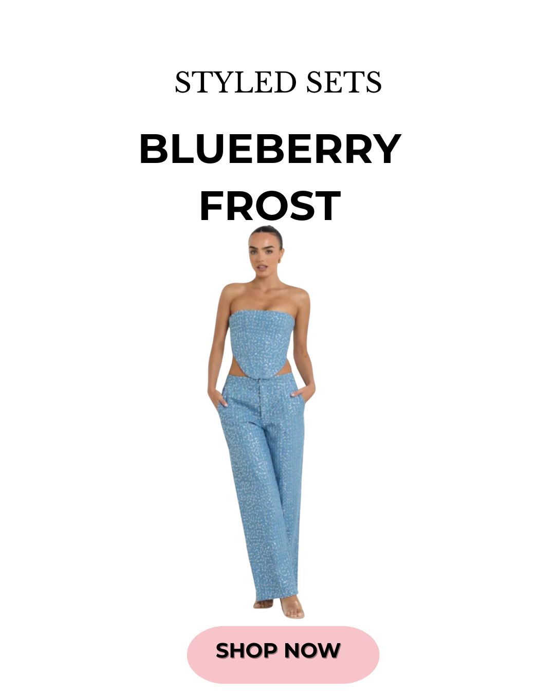 The Blueberry Frost Denim Set – Cool-Toned Statement Co-Ord