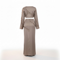 Graceful Women’s Asymmetric Ruffled Top & Skirt Set - Modestly Vogue 