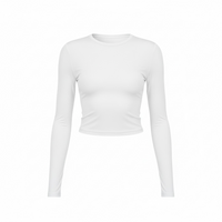 New Women's Solid Color Base Round Neck Long Sleeve Top Women - Modestly Vogue 