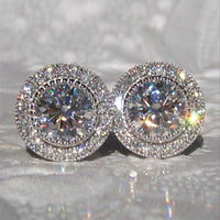 Moissanite Ear Studs Full Diamond - Modestly Vogue 