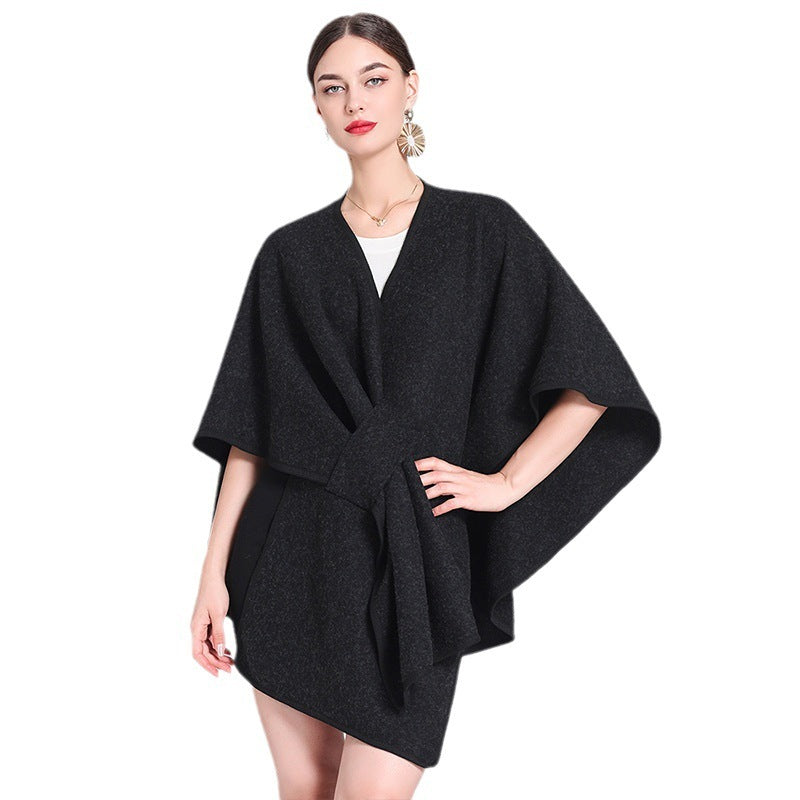 Chic Shawl Cape Poncho | Fashionable Outerwear Cape - Modestly Vogue 