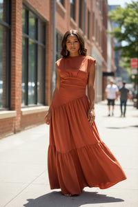 Solid Color Sleeveless Pleated Loose Big Hem Nylon Dress - Modestly Vogue 