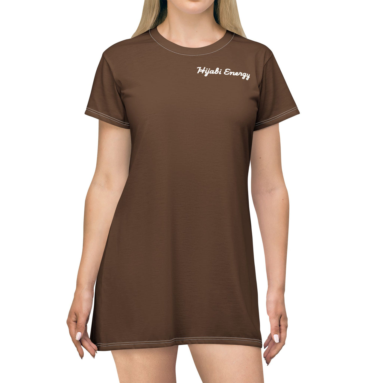 Brown T-Shirt Skater Dress Hijabi Energy Athletic Tunic