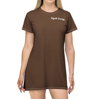 Brown T-Shirt Skater Dress Hijabi Energy Athletic Tunic