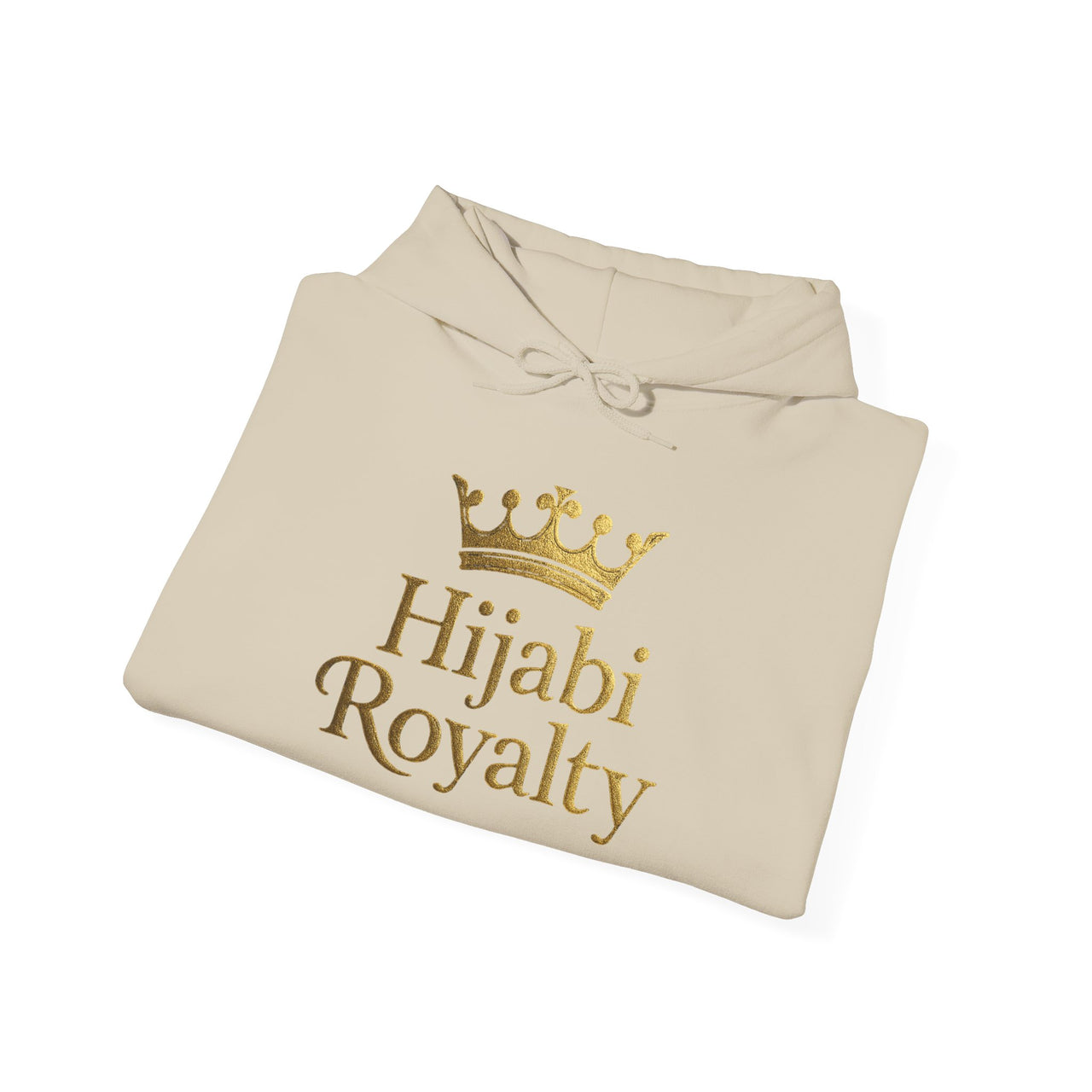 Hijabi Royalty™ Hoodie — Bold Gold Script Hooded Sweatshirt