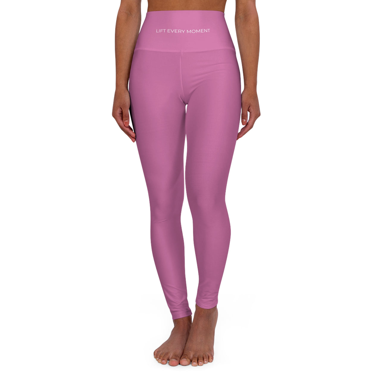 Lift Every Moment Pink Logo On High-Waisted Yoga Leggings