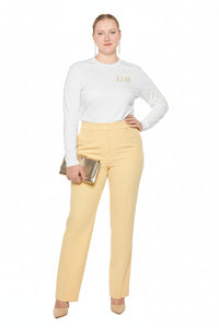 'LEM' Essential Edit Long Sleeve Tee | Butter Yellow - Modestly Vogue 