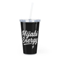 Black Hijabi Energy™ Reusable Plastic Tumbler with Straw – Everyday Hydration Cup