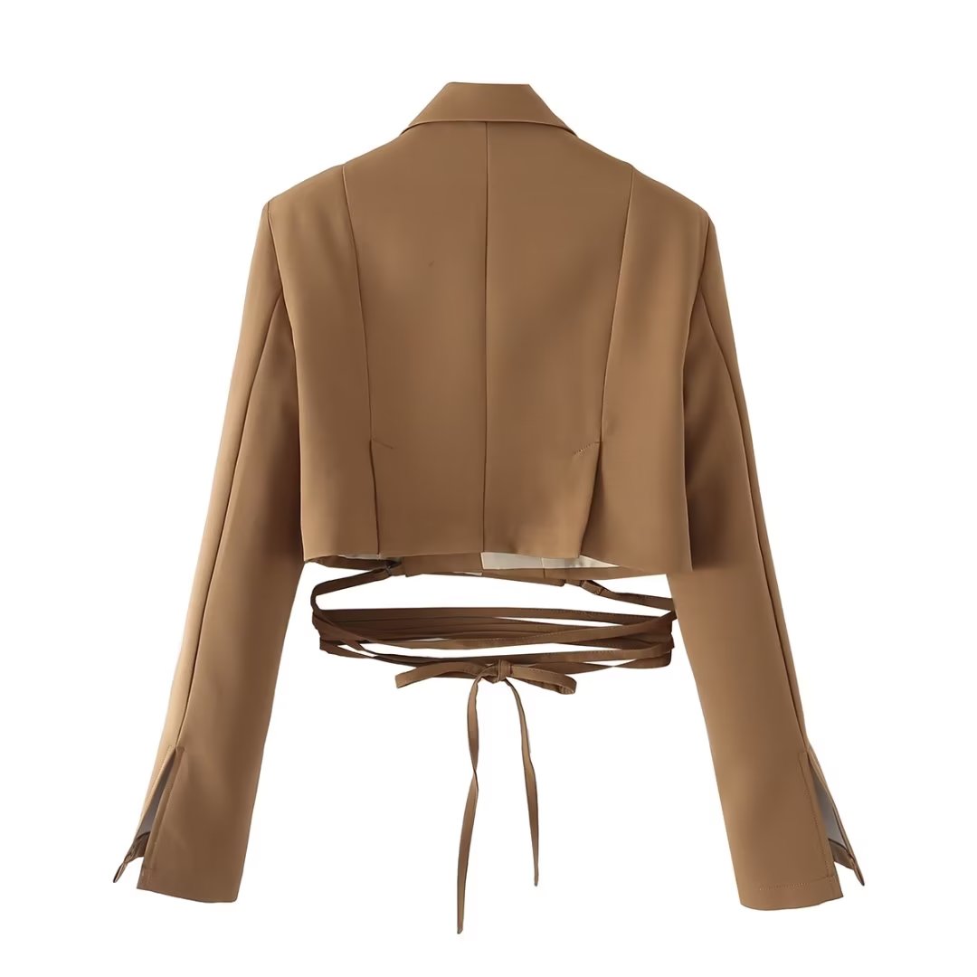 Earthtone Lace Blazer Work Short Long Sleeve Small - Modestly Vogue 