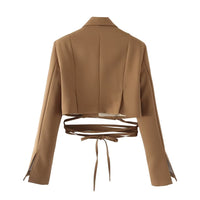 Earthtone Lace Blazer Work Short Long Sleeve Small - Modestly Vogue 