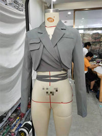 Earthtone Lace Blazer Work Short Long Sleeve Small - Modestly Vogue 