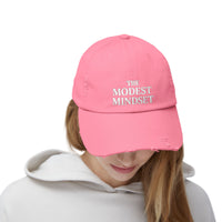 Unisex Distressed Cap – Modest Mindset Inspirational Hat for Everyday Style