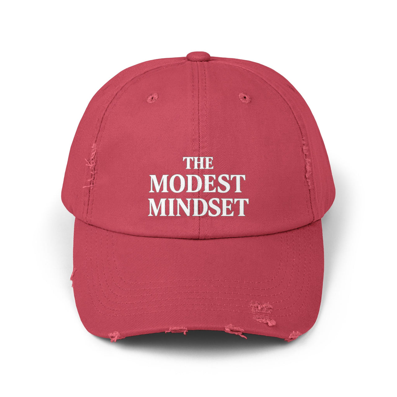 Unisex Distressed Cap – Modest Mindset Inspirational Hat for Everyday Style