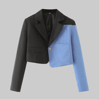 Blue and Black Contrast Color Pant Suit Set - Modestly Vogue 