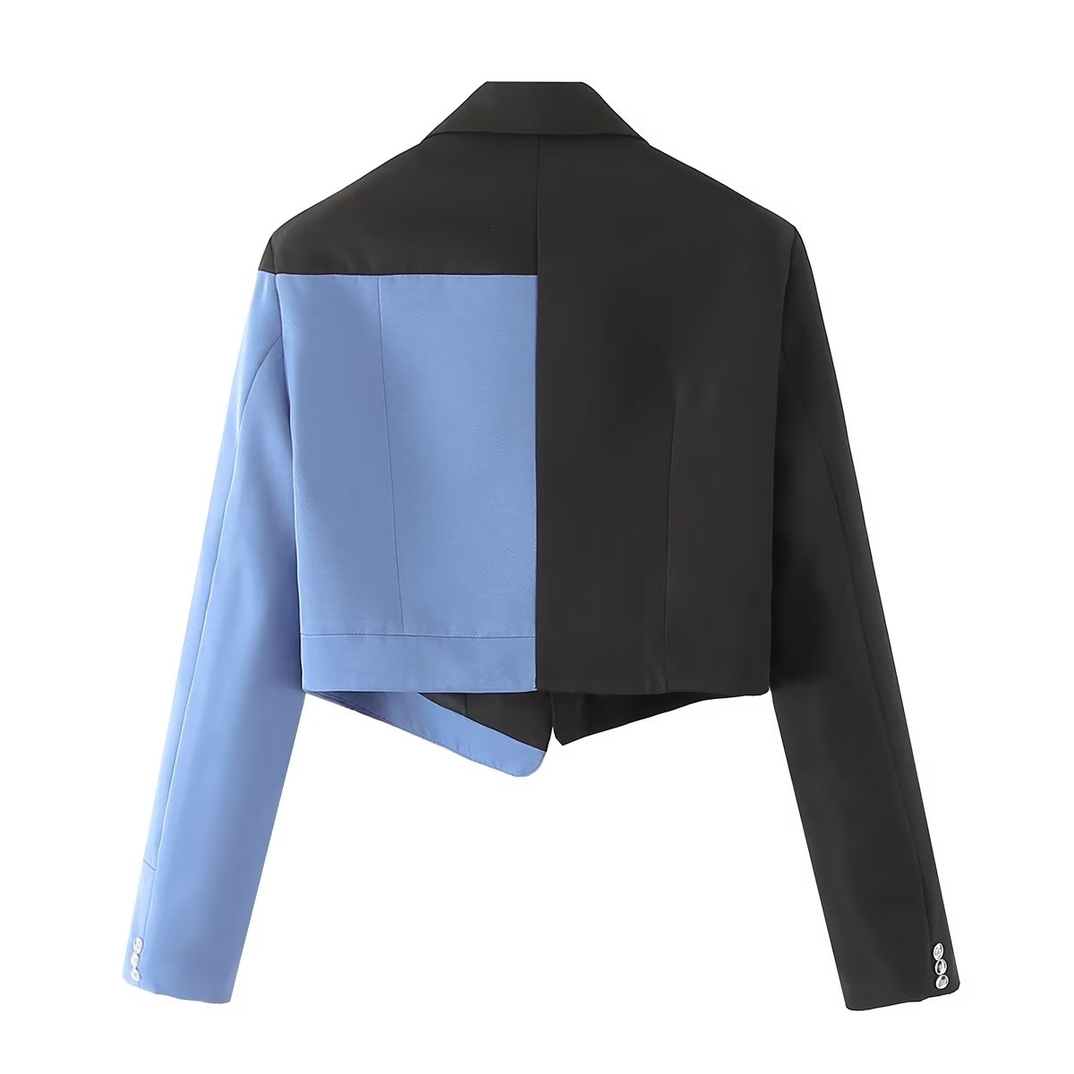 Blue and Black Contrast Color Pant Suit Set - Modestly Vogue 