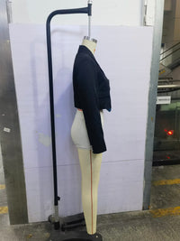 Blue and Black Contrast Color Pant Suit Set - Modestly Vogue 