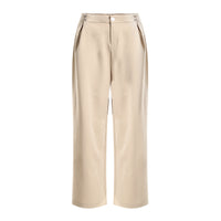 Neutral Classic All Matching Casual Pants Women Spring Summer High Waist on Both Sides Metal Buckle Slim Fit Flab Ankle Length Pants - Modestly Vogue 