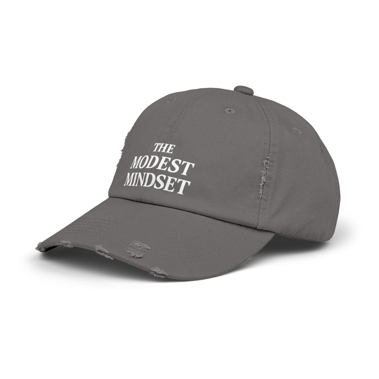 Unisex Distressed Cap – Modest Mindset Inspirational Hat for Everyday Style