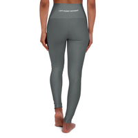 High-Waisted Yoga Leggings — LIFT EVERY MOMENT Logo Pants Dk Gray