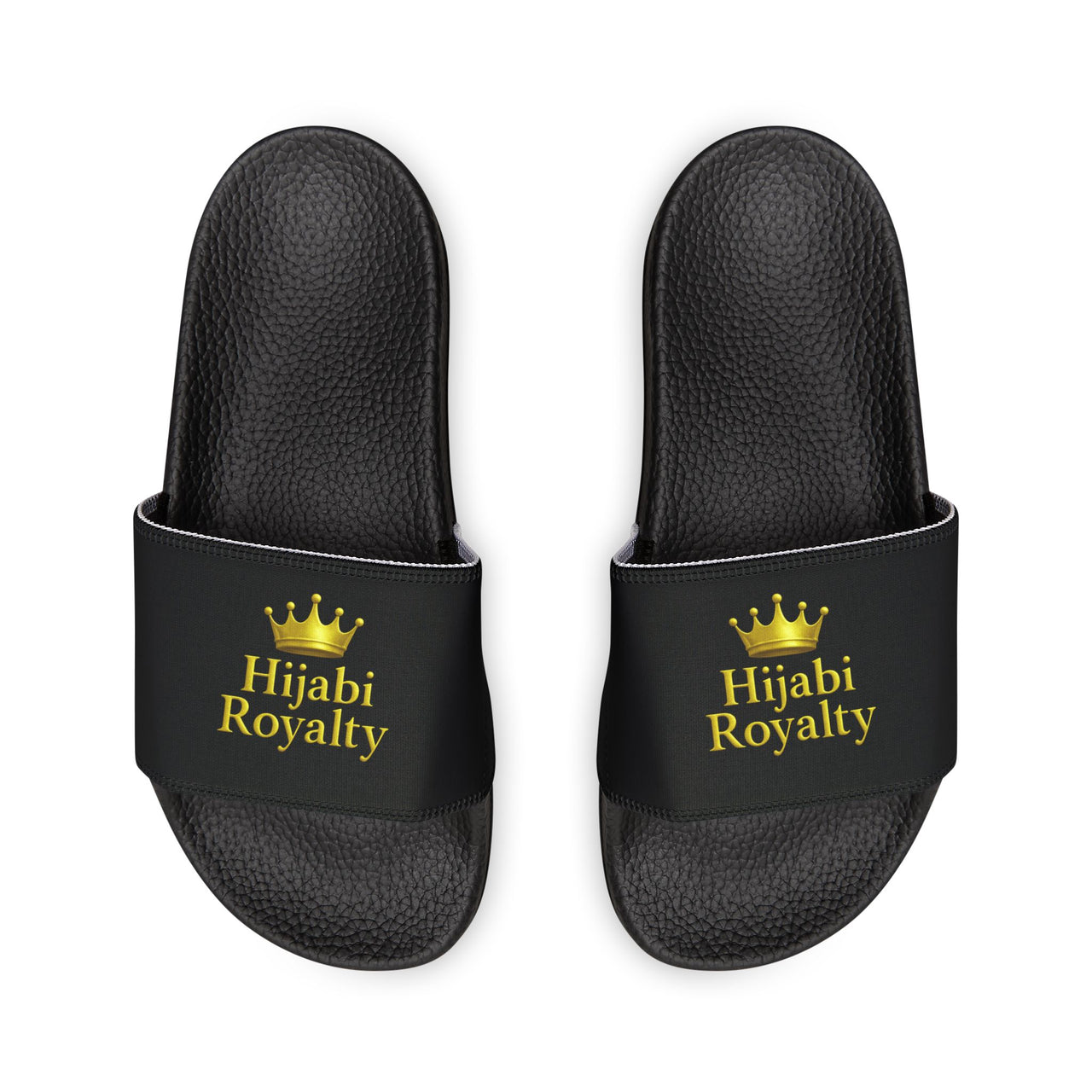 Women's Removable-Strap Slide Sandals Hijabi Royalty™ — Adjustable White Faux-Leather Pool & Casual Slides
