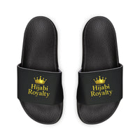 Women's Removable-Strap Slide Sandals Hijabi Royalty™ — Adjustable White Faux-Leather Pool & Casual Slides